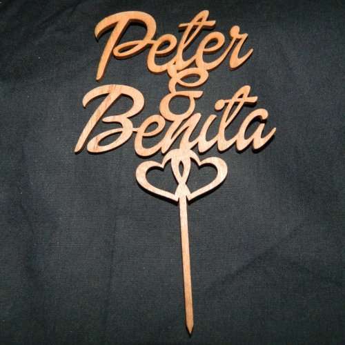 NAMES CAKE TOPPER - RED OAK VENEER