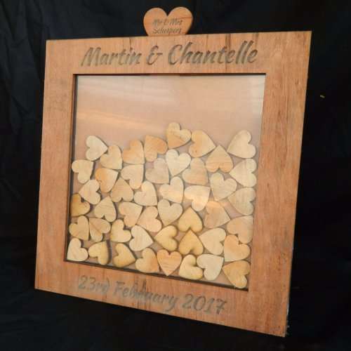 WEDDING GUESTBOOK DROPBOX FRAME - RED OAK VENEER