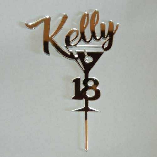 18TH MARTINI BIRTHDAY PERSONALIZED CAKE TOPPER