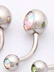 Multi-Coloured Swarovski Gem Belly Ring