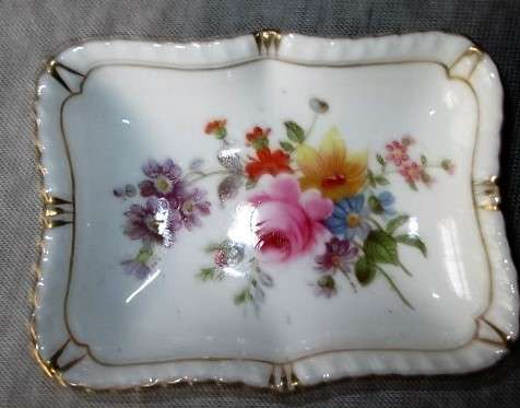 Pin Tray (Royal Crown Derby) with Flowers