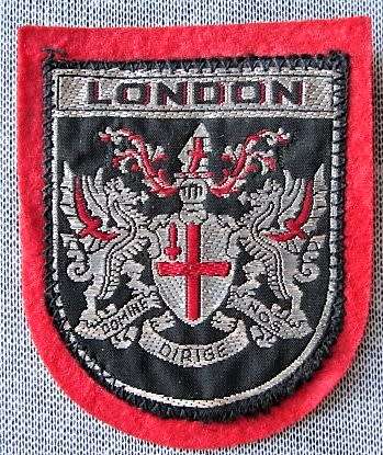 COAT OF ARMS WOVEN BADGE - DOMINE DIRIGE NOS LONDON CITY