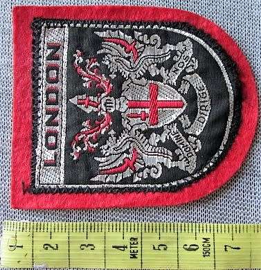 COAT OF ARMS WOVEN BADGE - DOMINE DIRIGE NOS LONDON CITY