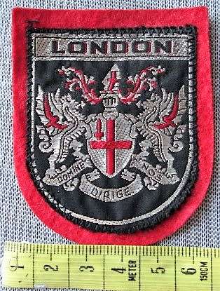 COAT OF ARMS WOVEN BADGE - DOMINE DIRIGE NOS LONDON CITY