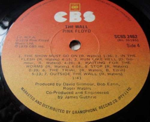Pink Floyd The Wall SCBS 2462 BL 36184 IK-A / SCBS 2462 HM PAL 36185 IM-C/D
