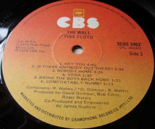 Pink Floyd The Wall SCBS 2462 BL 36184 IK-A / SCBS 2462 HM PAL 36185 IM-C/D