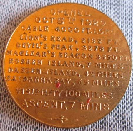 1929 Souvenir of Table Mountain Commemorative Token/Medal