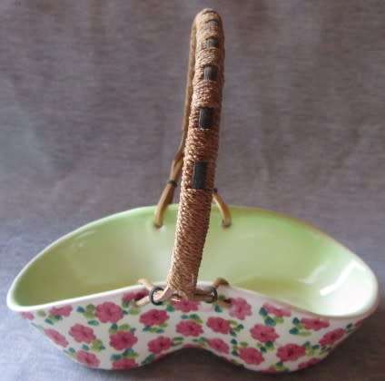 Majolica Basket 1975 Hand Painted