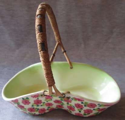 Majolica Basket 1975 Hand Painted