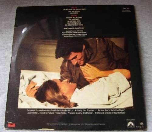 AMERICAN GIGOLO - 1980 ORIGINAL SOUNDTRACK (2391 447) LP VINYL RECORD - A3131