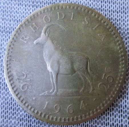 1964 Rhodesia 25 Cents Elizabeth II