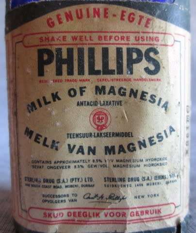 Phillips Milk of Magnesia Bottle (Empty)