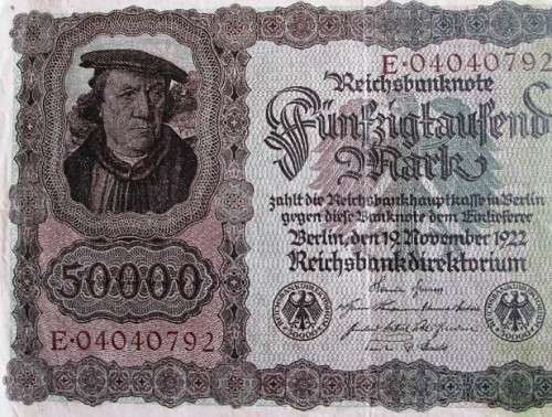 50000 Mark 1922 Reichsbanknote Germany (x2 Lot)