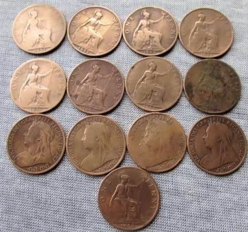 1895/95/97/98/99 One Penny Great Britain (Lot)
