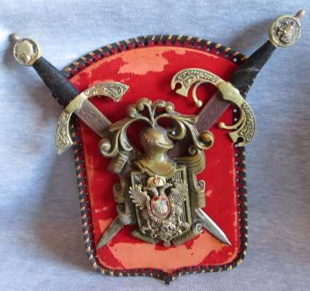 Toledo Spain Coat of Arms Damascene Swords Shield Crest Plaque