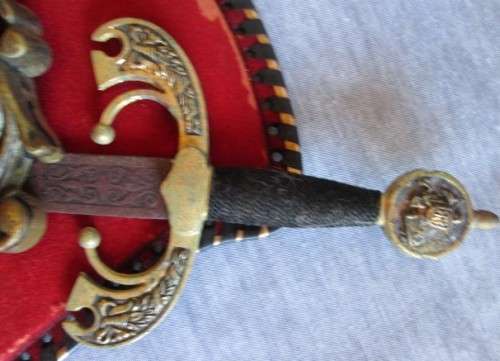 Toledo Spain Coat of Arms Damascene Swords Shield Crest Plaque