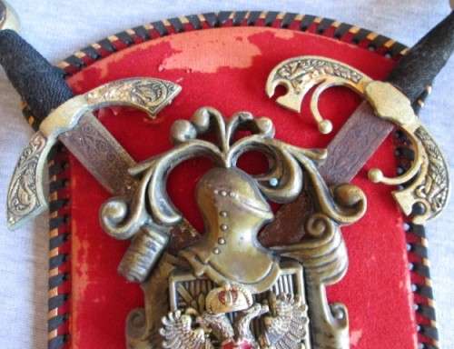 Toledo Spain Coat of Arms Damascene Swords Shield Crest Plaque