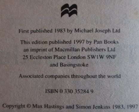 The Battle for the Falklands By Max Hastings & Simon Jenkins