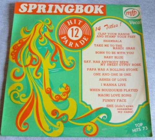 1973 SPRINGBOK HIT PARADE NO. 12 (MFP 54542) VINYL LP RECORD - S214