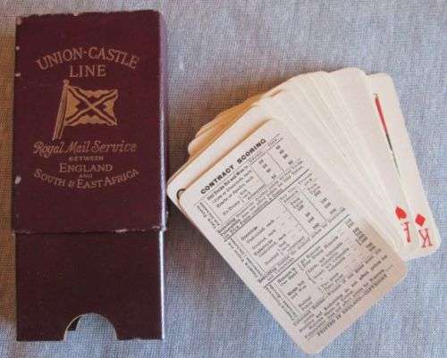 Union Castle Line Royal Mail Service between England and South East Africa Playing Cards