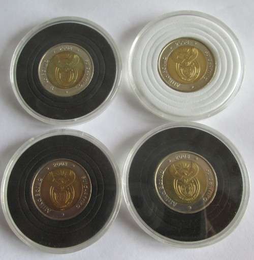 2008 Five Rand Celebrating Nelson Mandela 90th Birthday x4