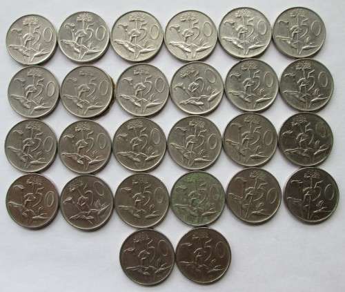 Fifty Cents 1980/81 / 1983 - 1985  / 1987 - 1989 South Africa (x137 Coins Lot)