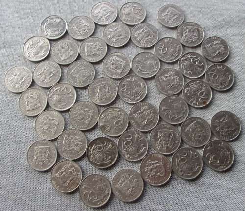 Twenty Cents 1980 - 1989 South Africa (Lot)
