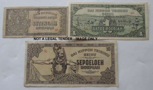 1944 Netherlands India Roepiah / Variety Notes (Lot)