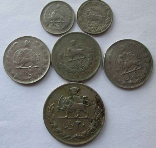 1/5/20 Rials Iran (x6 Coins Lot)