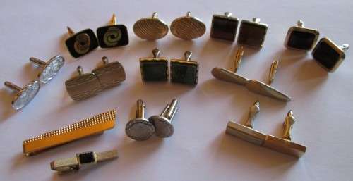 10x PAIRS OF CUFF LINKS / 2x TIE PINS (LOT)