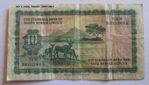 1954 UNION "STANDARD BANK OF SOUTH" 10 SHILLINGS NOTE WINDHOEK "RARE"