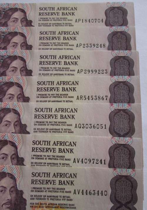 FIVE RAND NOTES x48 CL STALS (BID PER NOTE)