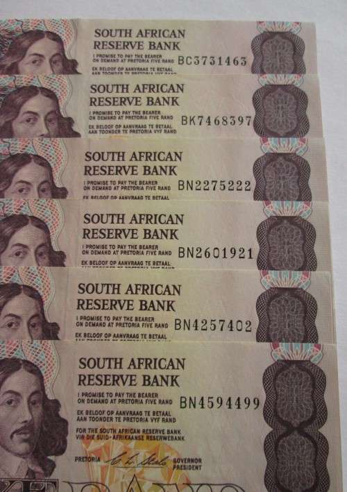 FIVE RAND NOTES x48 CL STALS (BID PER NOTE)