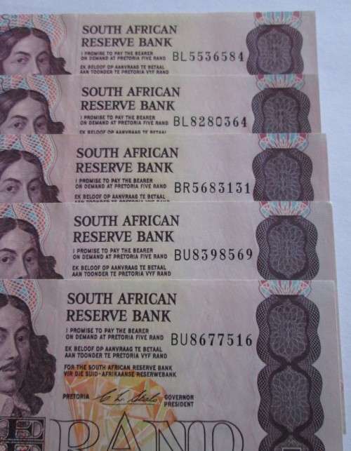 FIVE RAND NOTES x48 CL STALS (BID PER NOTE)