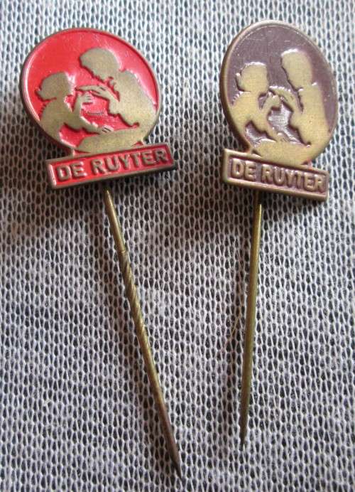 1960 De Ruyler Chocolate Stick Advertising Lapel Pins Vintage