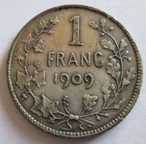 1909 BELGIUM 1 FRANC (SILVER)