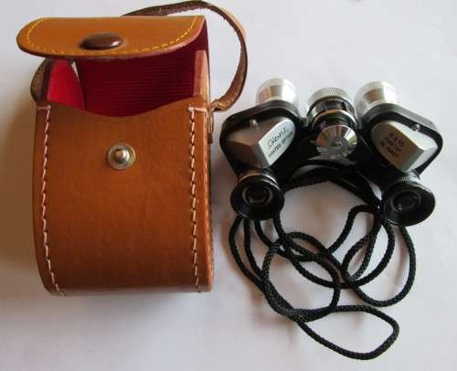 GLANZ MINIATURE SWIFT BINOCULARS VINTAGE ( 6 x 15 FIELD 7.3 NO 78627) WITH CASE