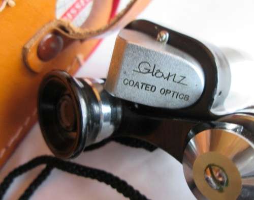 GLANZ MINIATURE SWIFT BINOCULARS VINTAGE ( 6 x 15 FIELD 7.3 NO 78627) WITH CASE