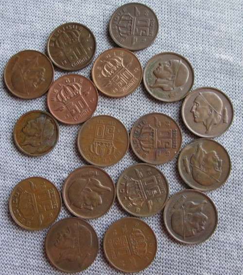 20 / 50 Centimes Belgie 1950/53/54/55/57/58/66/70/80/82 (x17 Coins Lot)