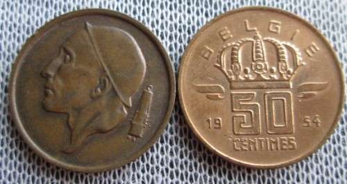 20 / 50 Centimes Belgie 1950/53/54/55/57/58/66/70/80/82 (x17 Coins Lot)