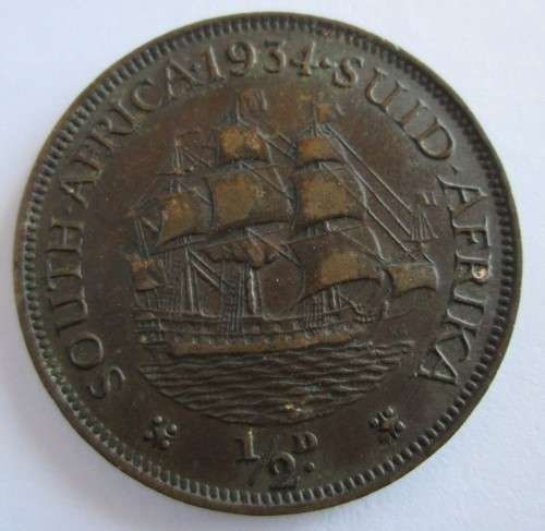 1934 UNION HALF PENNY