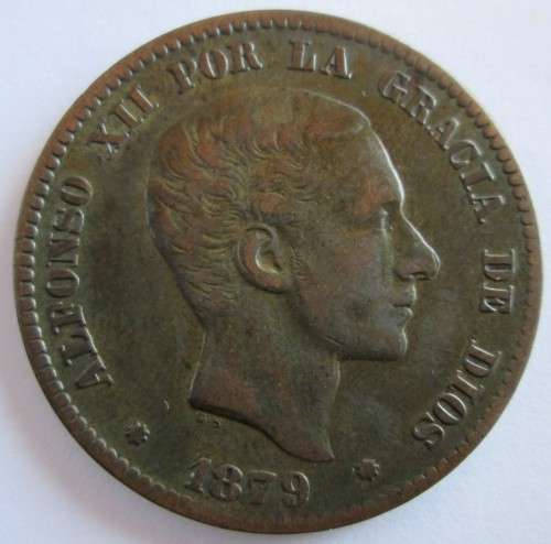 1879 SPAIN 10 CENTIMOS COIN
