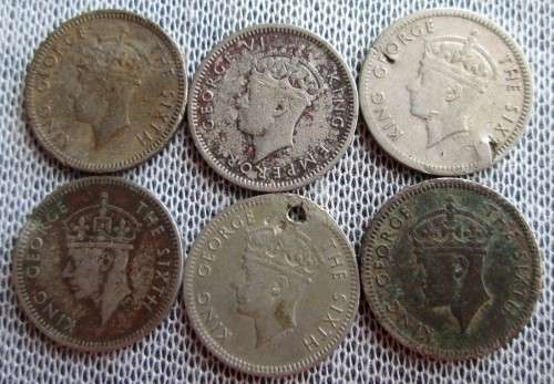 3D Southern Rhodesia 1947/49/51/52 (x6 Coins Lot)