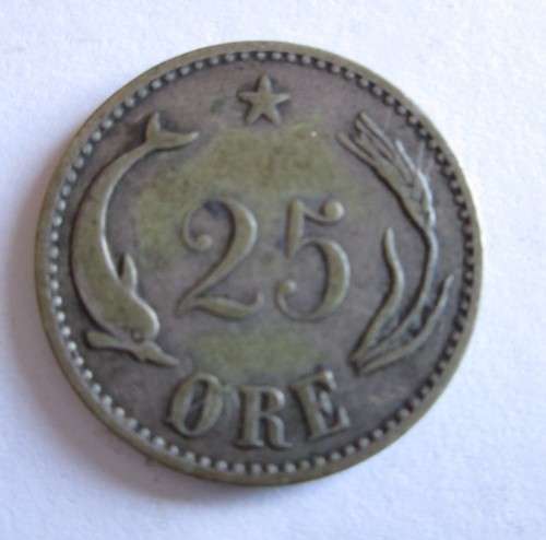 1905 DENMARK 25 ORE (SILVER)
