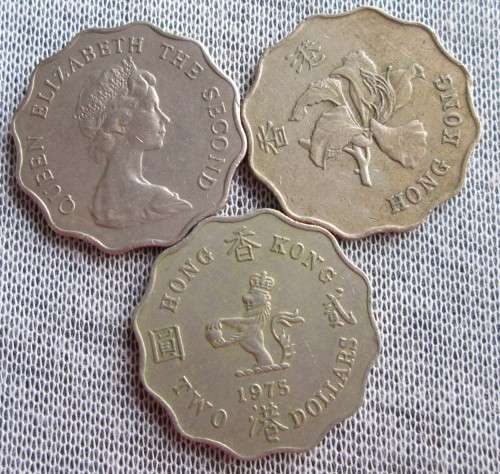 Two Dollars Hong Kong 1975/80/81/84/88/89/93/95/97 (Lot)