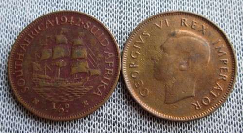 Half Penny South Africa 1940-1949 (x132 Coins Lot)