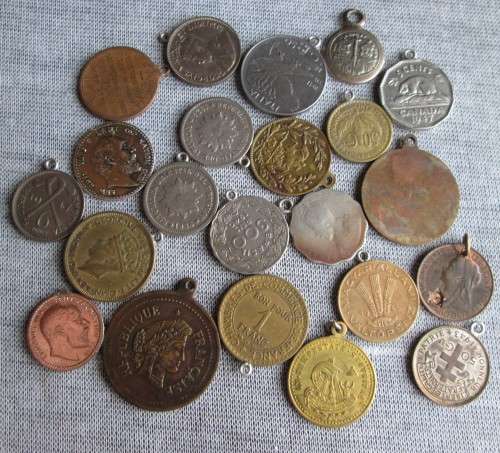 Assorted Coins Altered to Pendants (Lot)