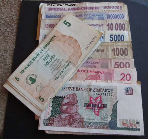 Assorted Zimbabwe Dollars (x44 Lot)