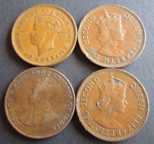 FIVE CENTS MAURITIUS 1920/45/59/59 (LOT)