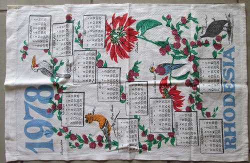 1978 RHODESIA CLOTH CALENDAR